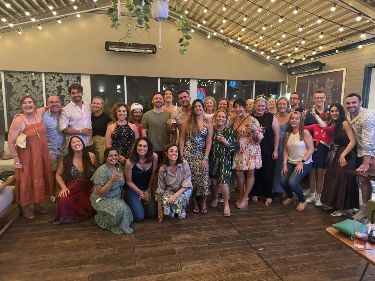 Members together at a Studio 84 celebration dinner